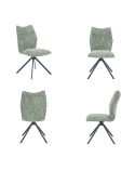 Silla Comedor Giratoria Tapizada con Patas Negras Lavinia