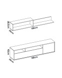 Mueble salón blanco y natural 180 cm Clip