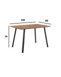Mesa Comedor fija roble 120x80 cm Andes