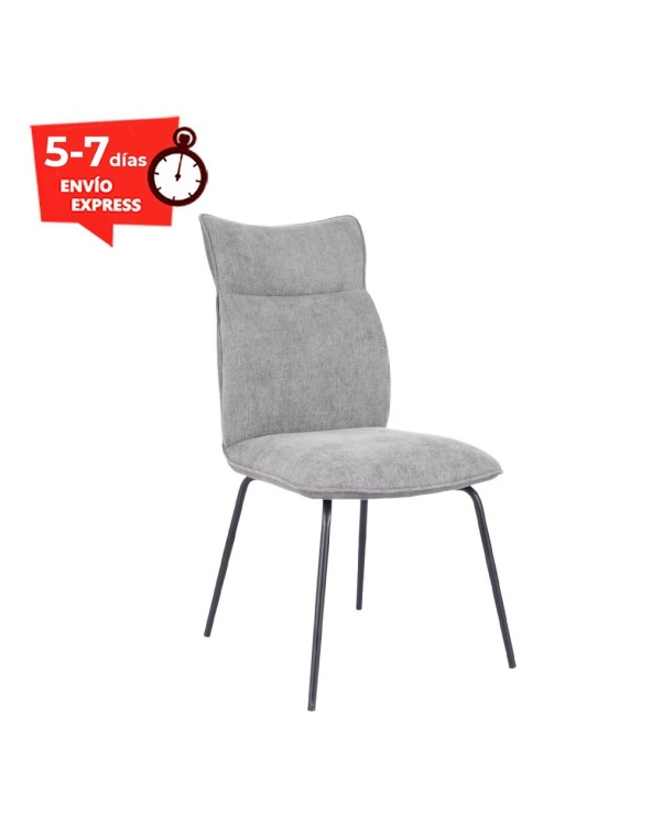Silla comedor tapizada con patas negras Julieta