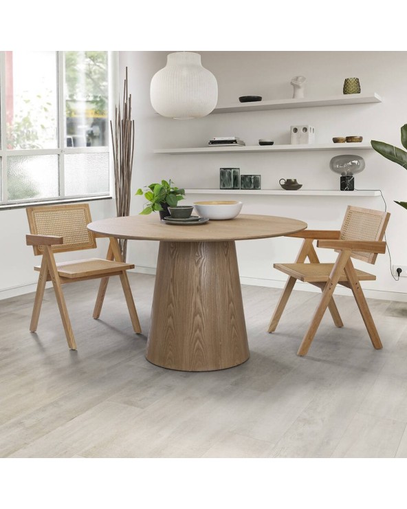 Mesa de comedor redonda natural 120 cm Tamara