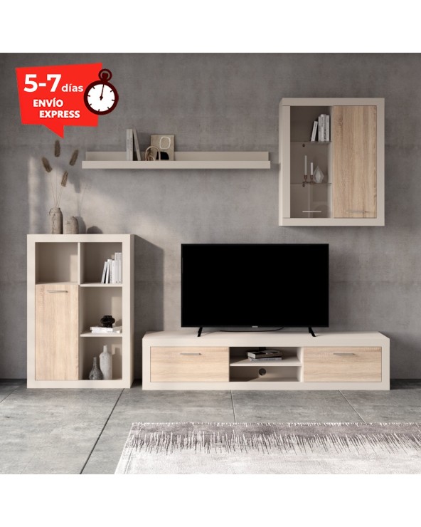 Mueble Salón Cashmere y roble 270 cm Valentina