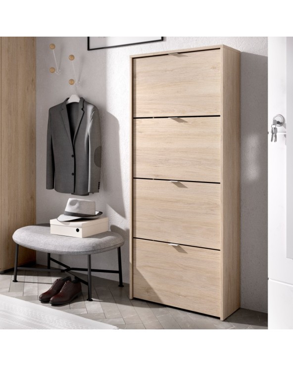 Zapatero 4 puertas abatibles natural Soul. Capacidad 24 pares
