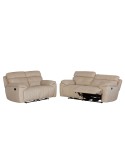 CONJUNTO 3+2 PLAZAS RELAX TAPIZADO EN TELA ROMA