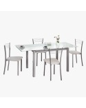 SILLA DE COCINA METÁLICA BLANCA KAYLA