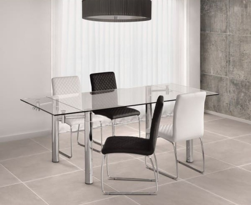 tendencia decoración mesa comedor cristal 