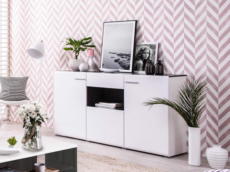 Mueble Aparador de Salón Blanco de diseño moderno - MerkaHome