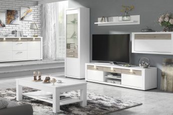 Mueble de salón blanco con aparador a juego - MerkaHome