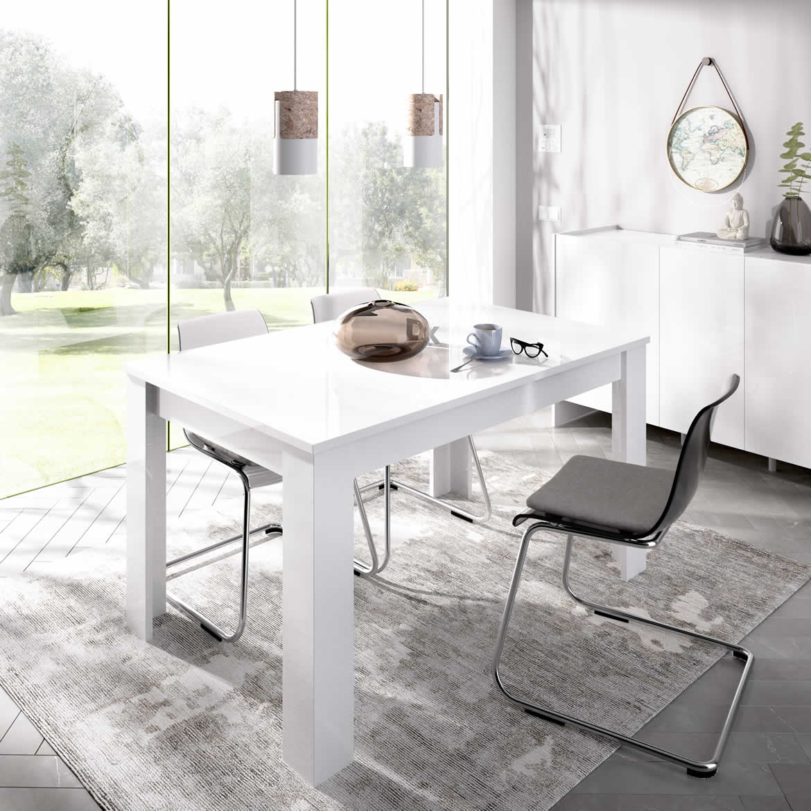 Mesa Comedor Extensible Blanca Dana 